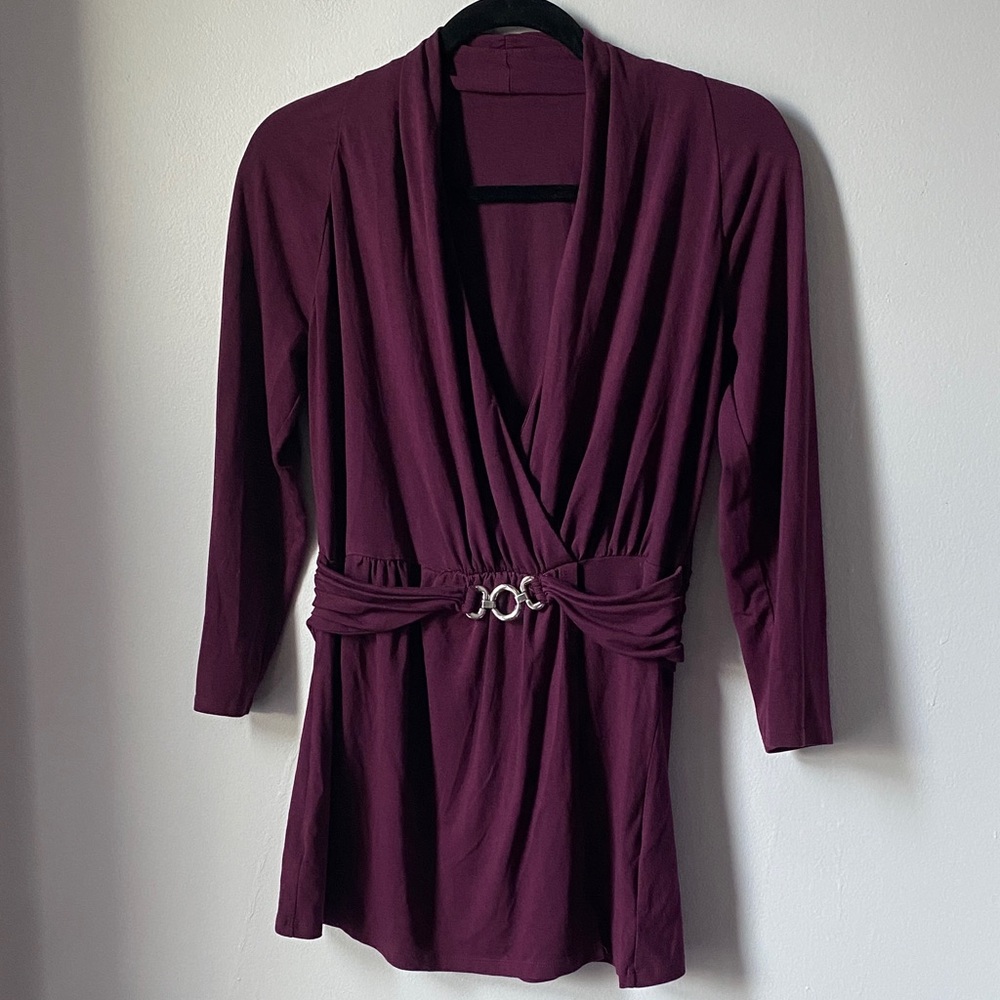White House Black Market Deep Purple Top size small